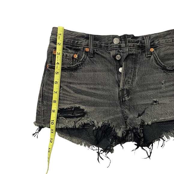 Levi Strauss Black Distressed Jean Shorts - Picture 8 of 12